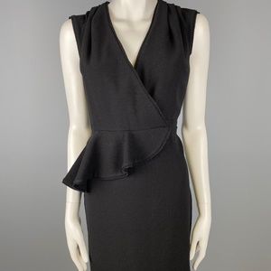 Tory Burch Black Sleeveless Peplum Wrap Dress